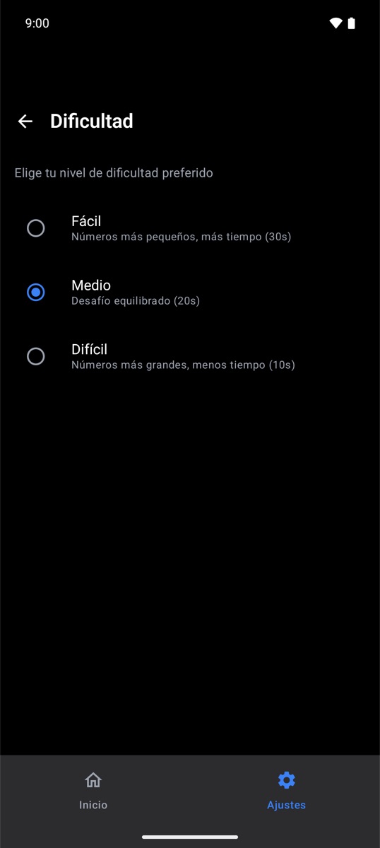 Dificultad ajustable