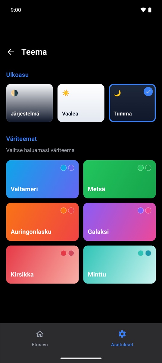 Teemat ja tumma tila