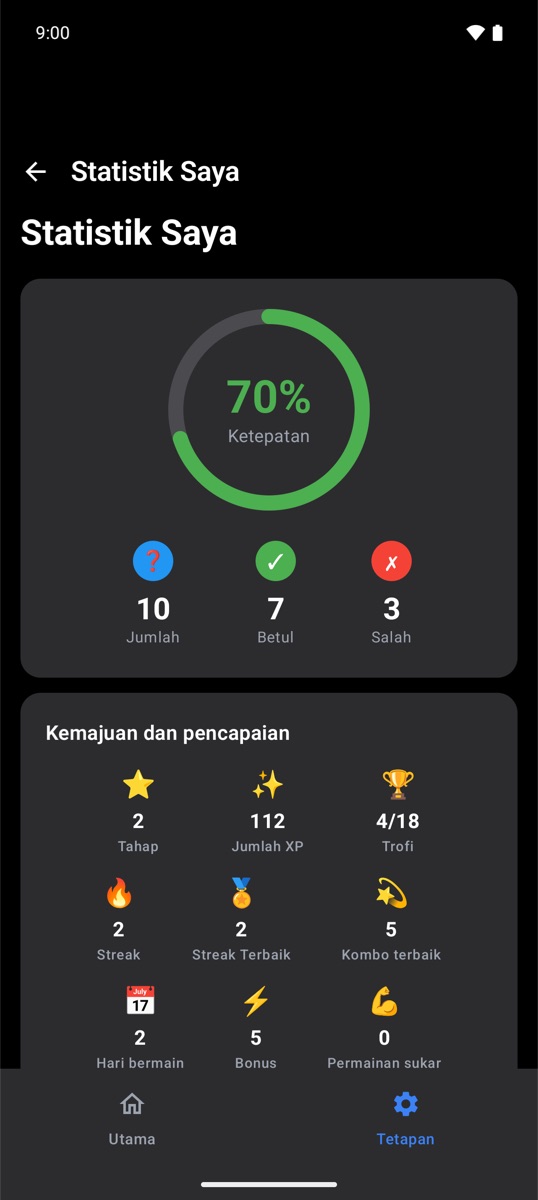 Statistik dengan ketepatan dan pencapaian