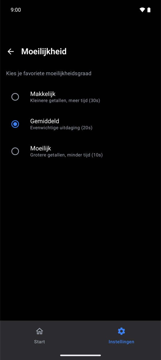 Instelbare moeilijkheid